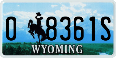 WY license plate 08361S