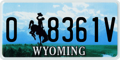 WY license plate 08361V