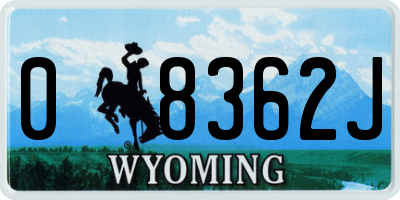 WY license plate 08362J