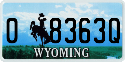 WY license plate 08363Q