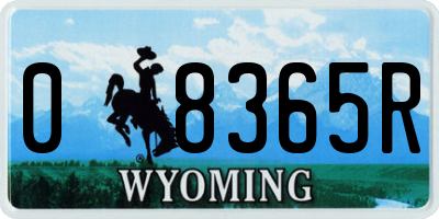WY license plate 08365R