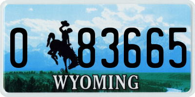 WY license plate 083665