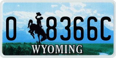 WY license plate 08366C