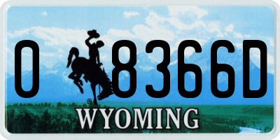 WY license plate 08366D