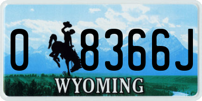 WY license plate 08366J