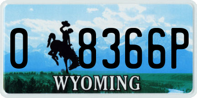 WY license plate 08366P