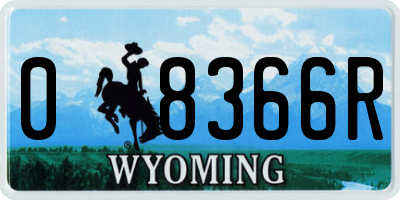 WY license plate 08366R