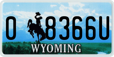 WY license plate 08366U