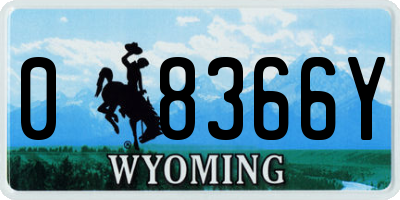 WY license plate 08366Y