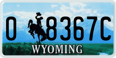 WY license plate 08367C