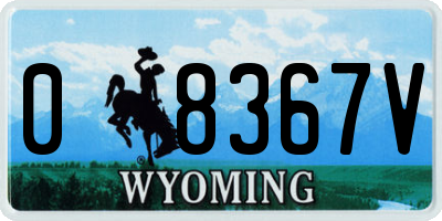 WY license plate 08367V