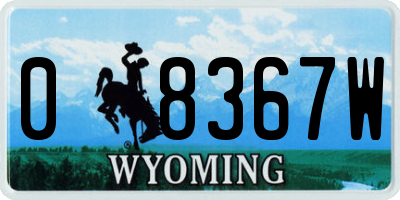 WY license plate 08367W