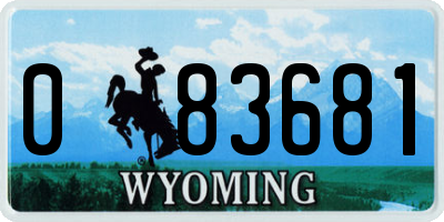 WY license plate 083681