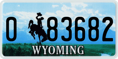 WY license plate 083682