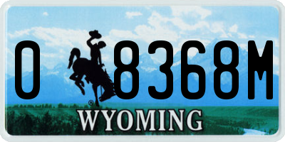 WY license plate 08368M