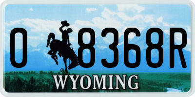 WY license plate 08368R