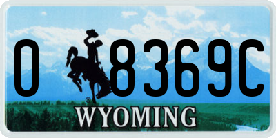 WY license plate 08369C