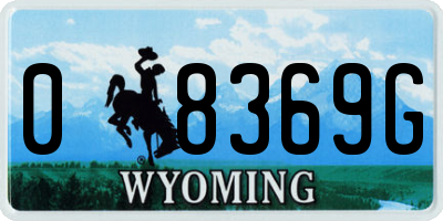 WY license plate 08369G