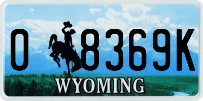 WY license plate 08369K