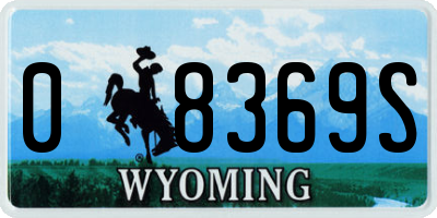 WY license plate 08369S