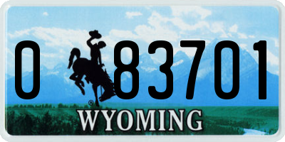 WY license plate 083701
