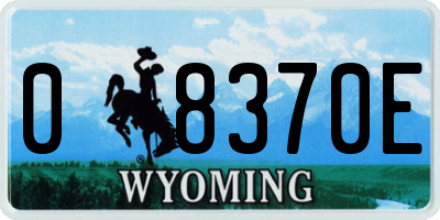 WY license plate 08370E