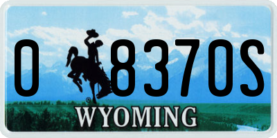 WY license plate 08370S