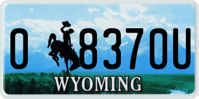 WY license plate 08370U