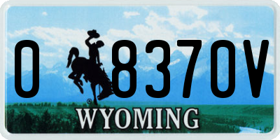 WY license plate 08370V