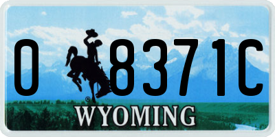 WY license plate 08371C