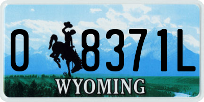 WY license plate 08371L