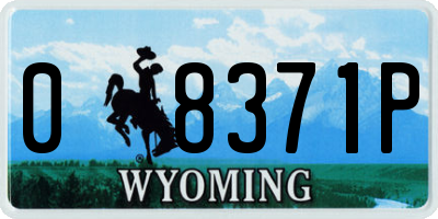 WY license plate 08371P