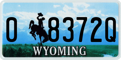 WY license plate 08372Q