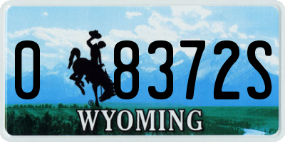 WY license plate 08372S