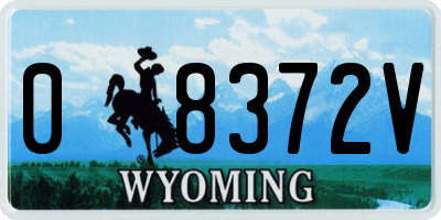 WY license plate 08372V