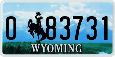 WY license plate 083731