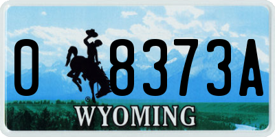 WY license plate 08373A