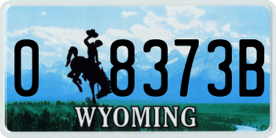 WY license plate 08373B