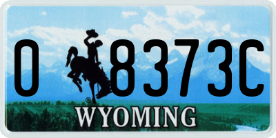 WY license plate 08373C