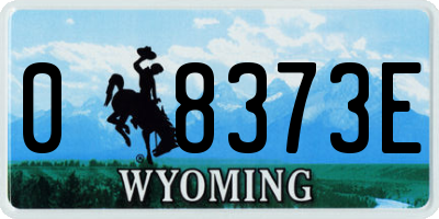 WY license plate 08373E