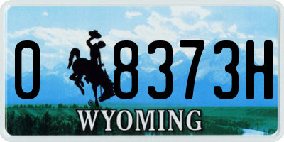 WY license plate 08373H