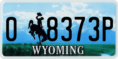 WY license plate 08373P