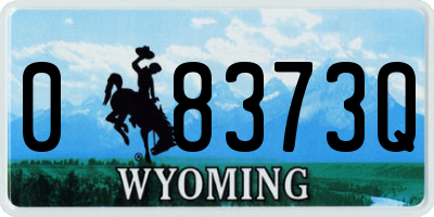 WY license plate 08373Q