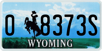 WY license plate 08373S