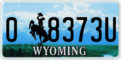 WY license plate 08373U