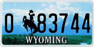 WY license plate 083744
