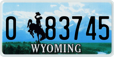 WY license plate 083745