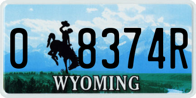 WY license plate 08374R