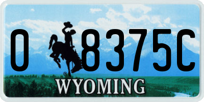 WY license plate 08375C