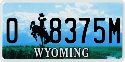 WY license plate 08375M
